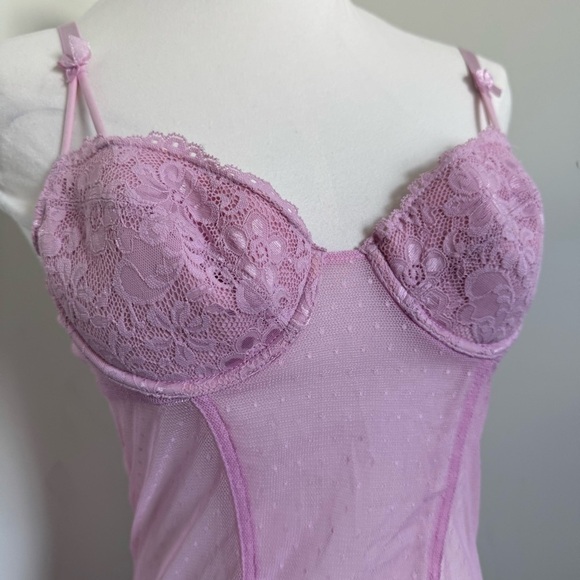 Y2K Lavender Mesh Babydoll Lingerie S/M Fairycore coquette s/m - Picture 4 of 6